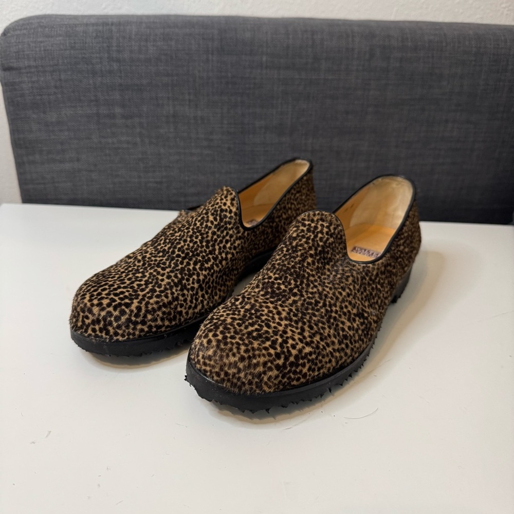 Walter Steiger Leopard Slip on Loafers Shoes womens size 7.5
